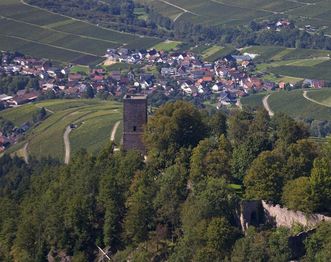 Die Yburg aus Vogelperspektive